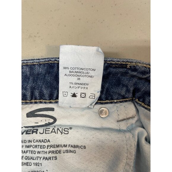 Silver Jeans Tuesday Capris Women's Size 28 Blue Denim Capri Jeans Thick Stitch - Picture 14 of 14